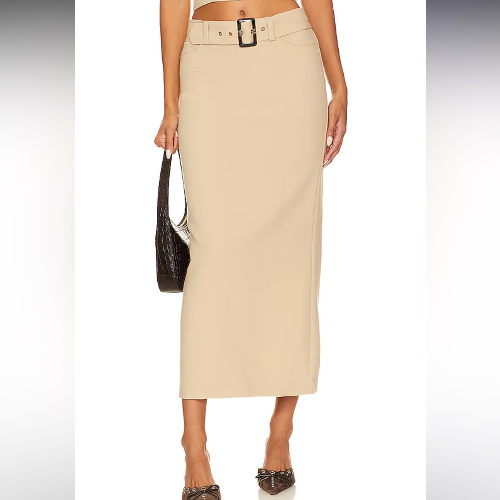 Nwt Revolve Song Of Style Kenly Tube Top & Perdita Maxi Skirt In Latte Beige — image 4 of 5